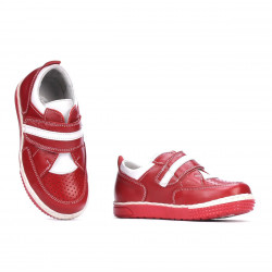 Zapatos de niños pequeños 64c rojo+blanco