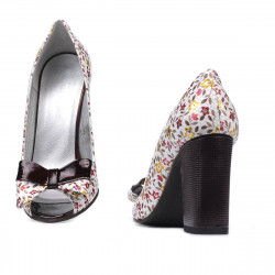 Sandalias de mujer 1271 granate floral multicolor
