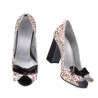 Sandalias de mujer 1271 granate floral multicolor