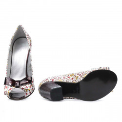 Sandalias de mujer 1271 granate floral multicolor