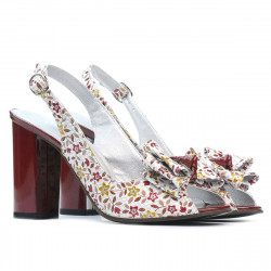 Sandalias de mujer 1256 burdeos floral multicolor