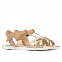 Sandalias de dama 5038 dorado combinado