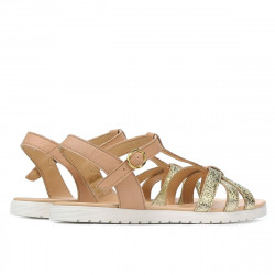 Sandalias de dama 5038 dorado combinado