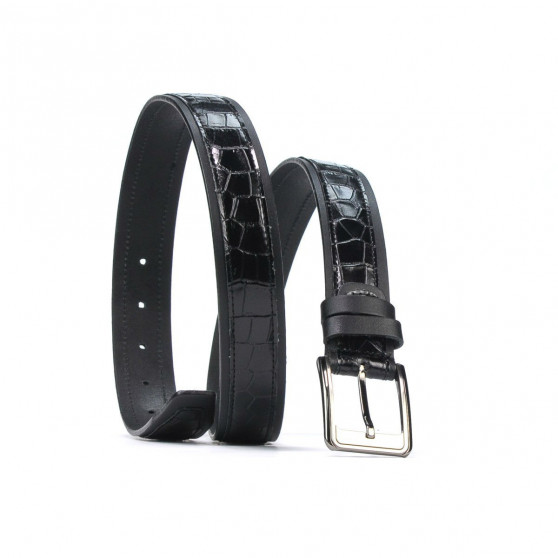 Cinturón para hombre 32bc negro+croco negro