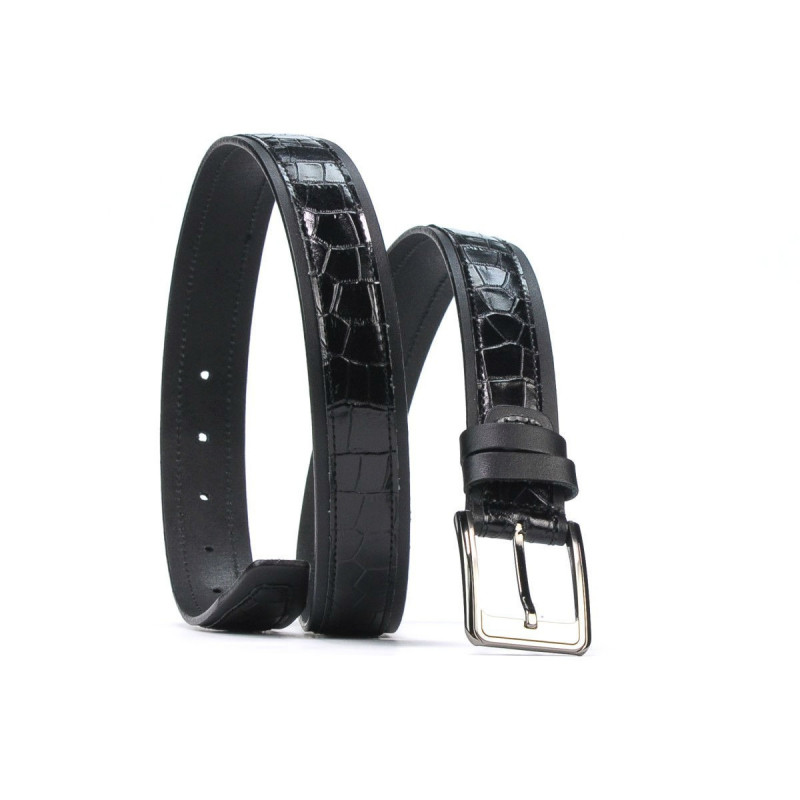 Cinturón para hombre 32bc negro+croco negro