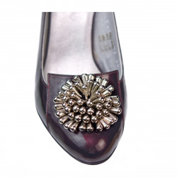 Zapatos elegantes de mujer 1272 charol burdeos
