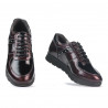 Zapatillas deportivas mujer 6003 charol burdeos combinado