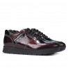 Zapatillas deportivas mujer 6003 charol burdeos combinado