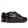 Zapatillas deportivas mujer 6003 charol burdeos combinado