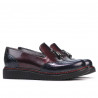 Zapatos casuales de mujer 659 charol índigo+bordo