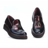 Zapatos casuales de mujer 659 charol índigo+bordo