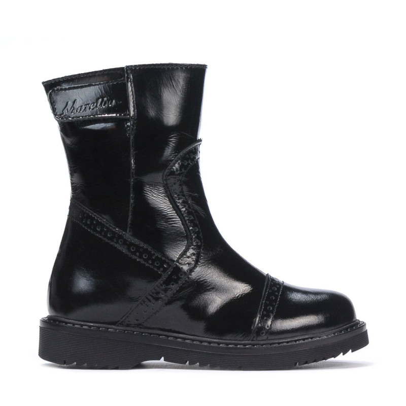 Botas para niños pequeños 101c charol negro