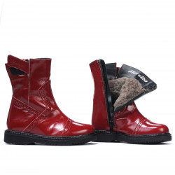 Botines para niños pequeños 101c charol burdeos