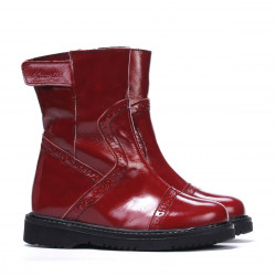 Botines para niños pequeños 101c charol burdeos