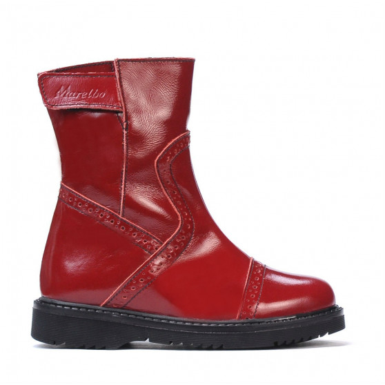 Botines para niños pequeños 101c charol burdeos