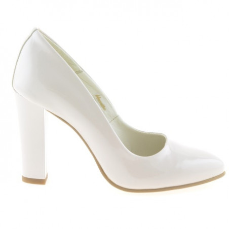 Zapatos elegantes de mujer 1214 charol marfil