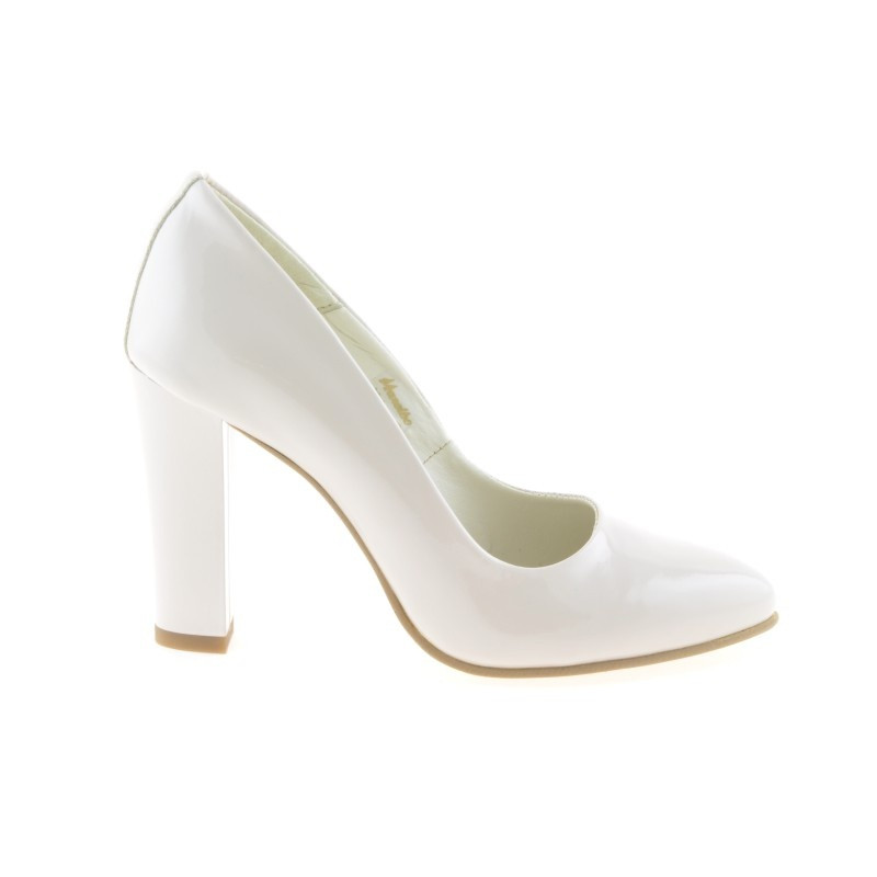 Zapatos elegantes de mujer 1214 charol marfil