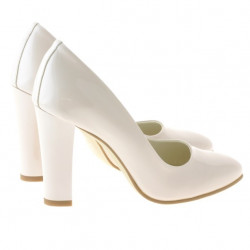 Zapatos elegantes de mujer 1214 charol marfil