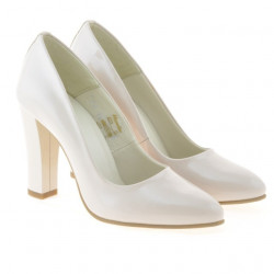 Zapatos elegantes de mujer 1214 charol marfil