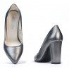Zapatos elegantes de mujer 1261 gris metalizado