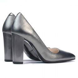 Zapatos elegantes de mujer 1261 gris metalizado