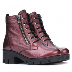 Botines de mujer 3307 burdeos nacarados
