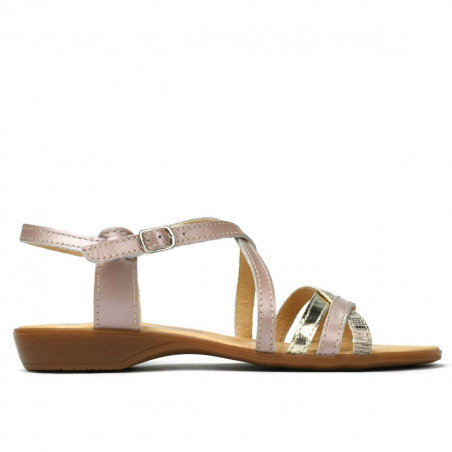 Sandalias de mujer 5058 rosa empolvado combinado