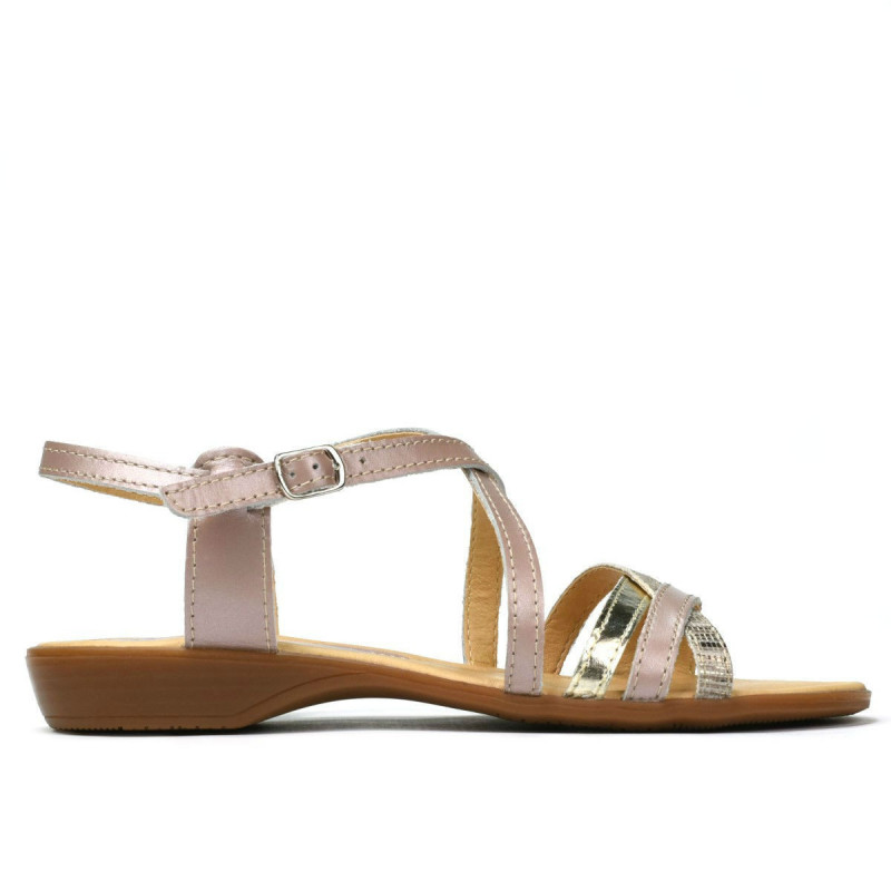 Sandalias de mujer 5058 rosa empolvado combinado