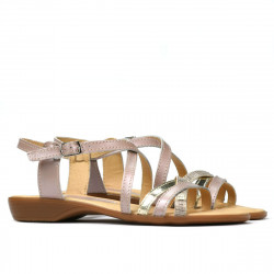 Sandalias de mujer 5058 rosa empolvado combinado