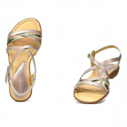 Sandalias de mujer 5058 rosa empolvado combinado