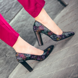 Zapatos elegantes de mujer 1261 negro pastel
