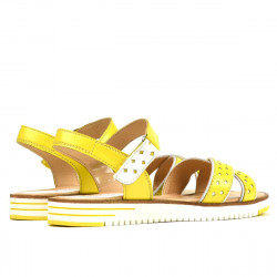 Sandalias de mujer 5061 amarillo+blanco