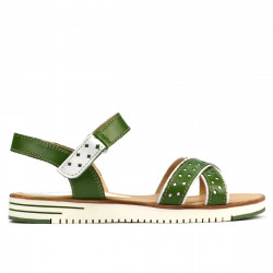 Sandalias de mujer 5061 verde+blanco