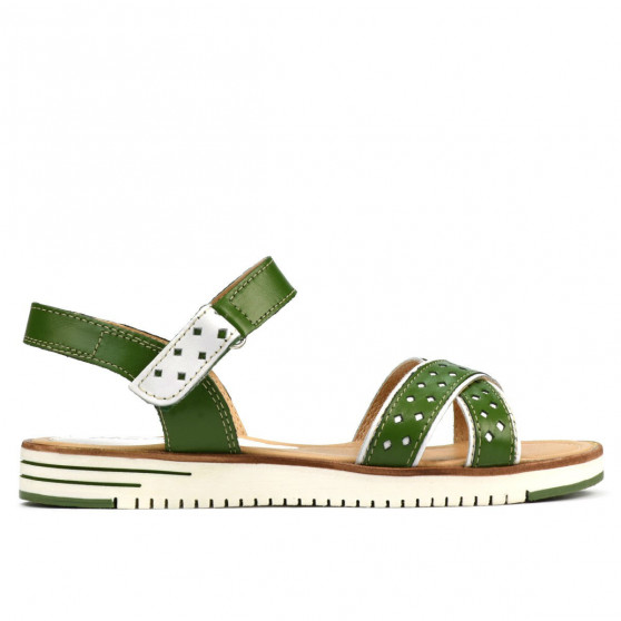 Sandalias de mujer 5061 verde+blanco