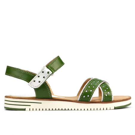 Sandalias de mujer 5061 verde+blanco