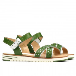 Sandalias de mujer 5061 verde+blanco
