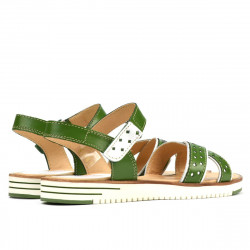 Sandalias de mujer 5061 verde+blanco