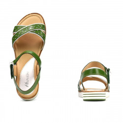 Sandalias de mujer 5061 verde+blanco