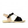 Sandalias para niños pequeños 40c charol negro+marfil