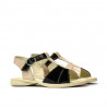 Sandalias para niños pequeños 40c charol negro+marfil