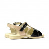 Sandalias para niños pequeños 40c charol negro+marfil