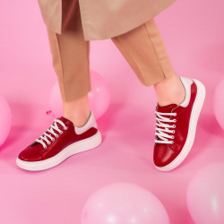 Zapatillas deportivas mujer 6008 rojo combinado