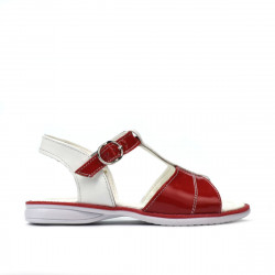 Sandalias para niños pequeños 40c charol rojo+blanco