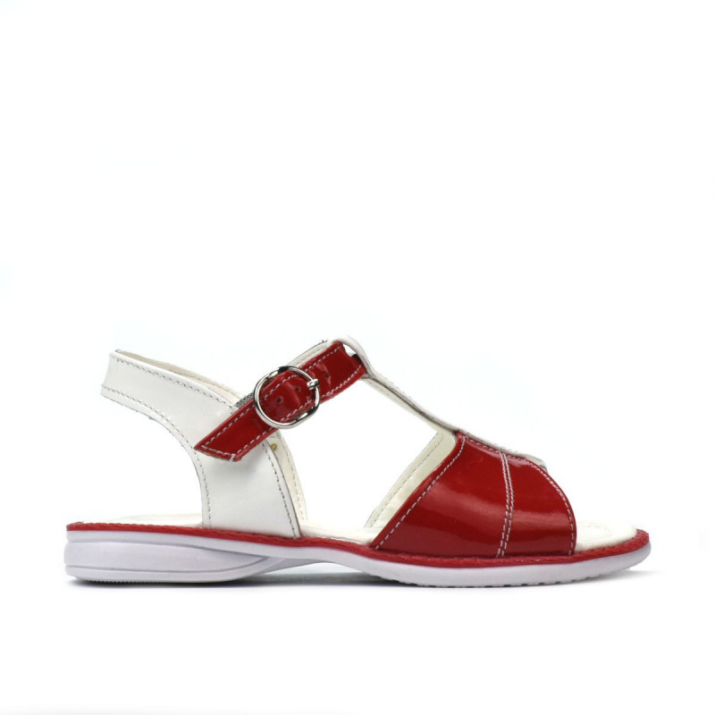 Sandalias para niños pequeños 40c charol rojo+blanco