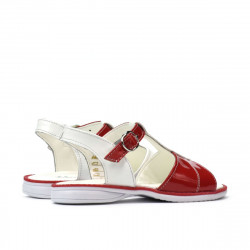 Sandalias para niños pequeños 40c charol rojo+blanco