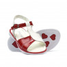 Sandalias para niños pequeños 40c charol rojo+blanco
