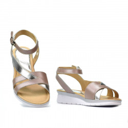 Sandalias mujer 5060 rosa empolvado combinado