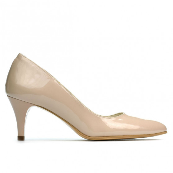 Zapatos elegantes de mujer 1242 charol beige nacarado