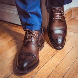 Zapatos elegantes hombre 896 a café