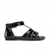 Sandalias para niños pequeños 66c charol negro